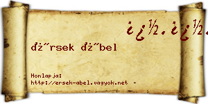 Érsek Ábel névjegykártya