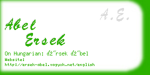 abel ersek business card
